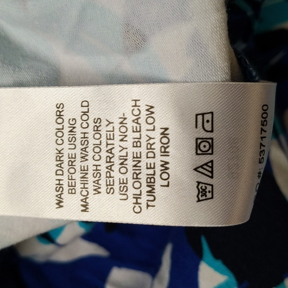 Roaman's Floral Stretch Waist Legging Pants M (14-16) White Purple Aqua Black - Picture 8 of 11